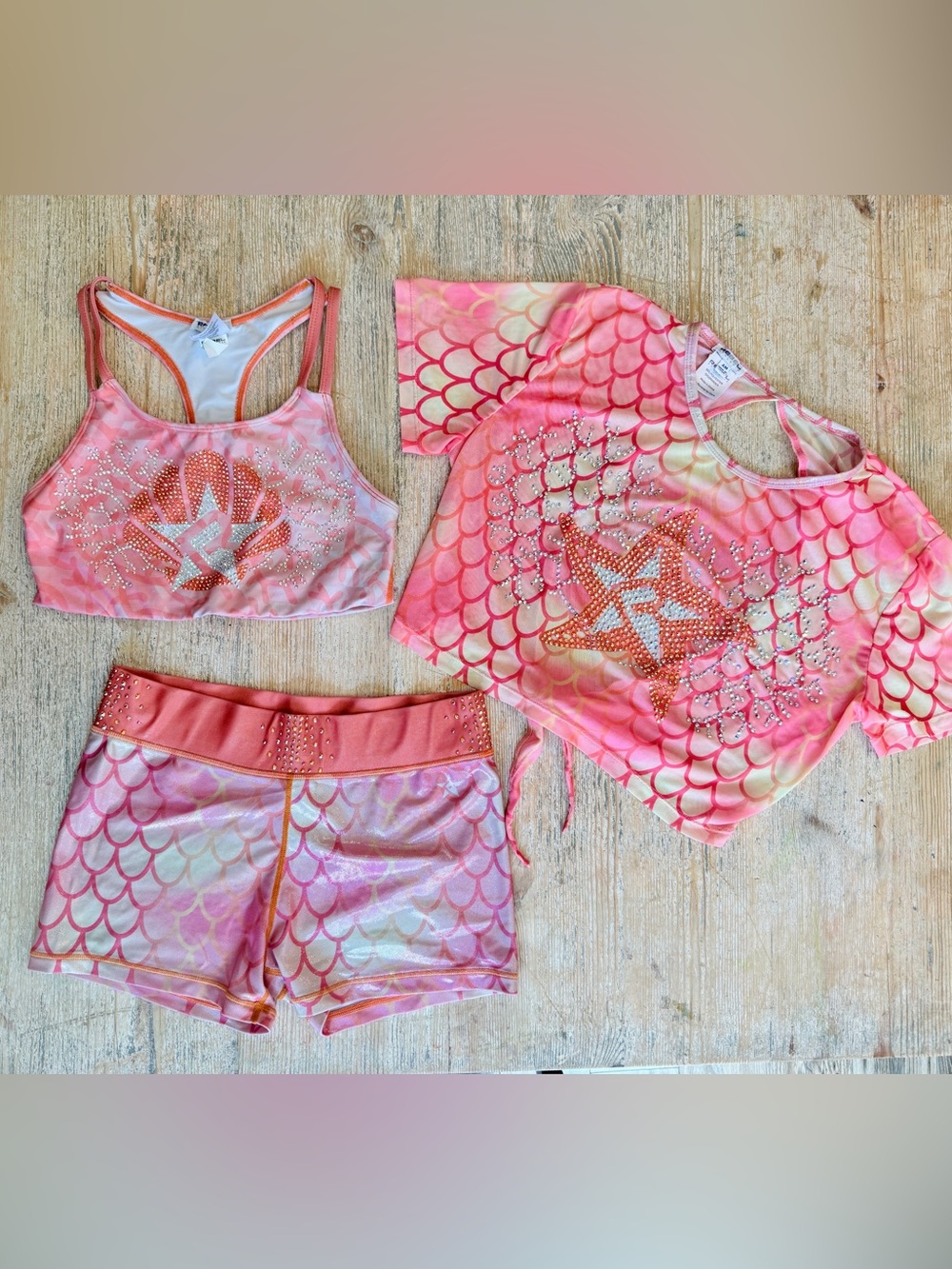 Rebel Athletic Women’s Vintage Mermaid 3 Piece Cheer Set: AS/AM